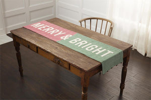 
            
                Load image into Gallery viewer, Mud Pie Red and Green Color Block Christmas Table Runner 43900085
            
        