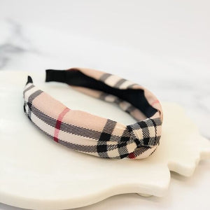 Top Knot Plaid Headband