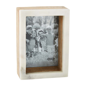 
            
                Load image into Gallery viewer, Mud Pie Wood &amp;amp; Marble Shadow 5x7 Frame 46900400L
            
        