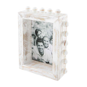 
            
                Load image into Gallery viewer, Mud Pie Distressed White Beaded Block 5x7 Frame 46900471L
            
        