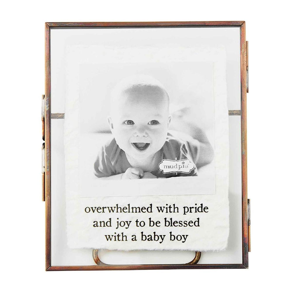 
            
                Load image into Gallery viewer, Mud Pie Baby Boy Glass Metal Frame 46900495
            
        