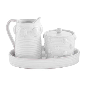 Mud Pie Beaded Cream and Sugar Set 47800015 *PICK UP ONLY*