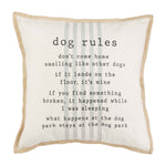 Mud Pie Dog Rules Jute Pillow 41600678R *PICK UP ONLY*