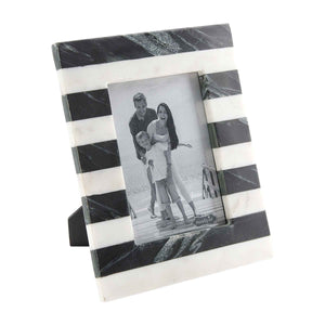 
            
                Load image into Gallery viewer, Mud Pie Black &amp;amp; White Stripe Marble 5x7 Frame 46900479 *PICK UP ONLY*
            
        