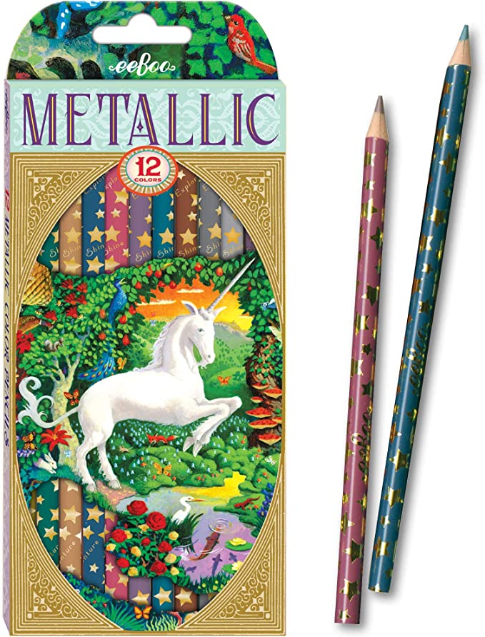 eeBoo Unicorn Metallic Pencils