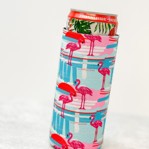 Insulated Skinny Can Cooler Flamingo