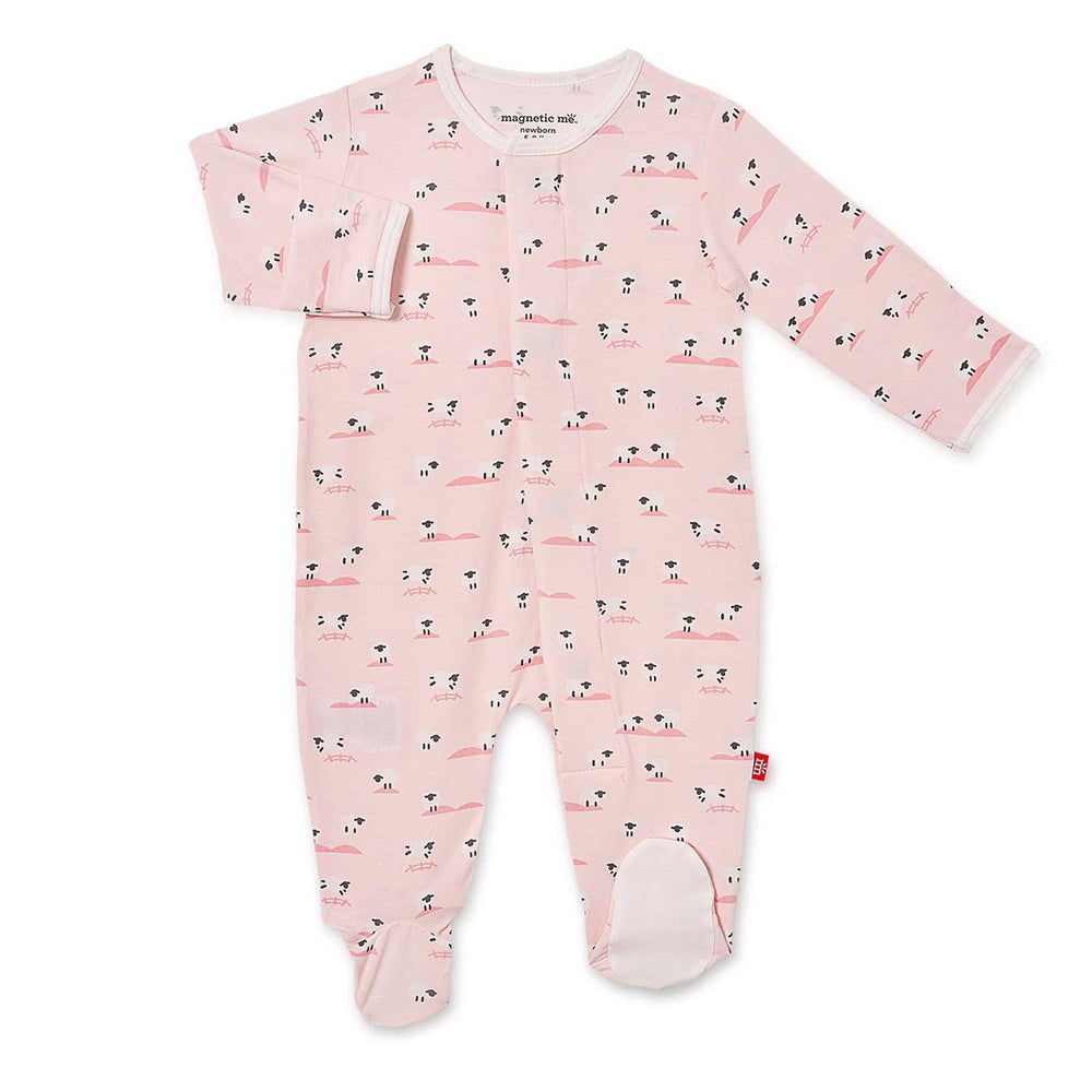 
            
                Load image into Gallery viewer, Magnetic Me Baa Baa Baby Pink Magnetic Footie
            
        