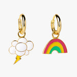 J504 Rainbow & Cloud Hoop Earrings