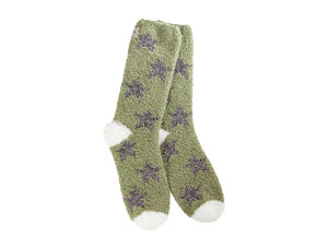 World's Softest Socks Star Black Green