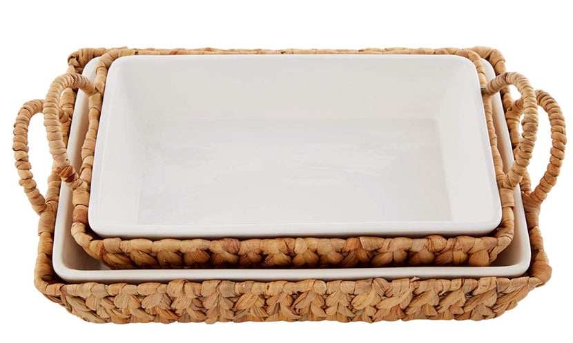 
            
                Load image into Gallery viewer, Mud Pie Hyacinth Basket Baker Set 40130104
            
        