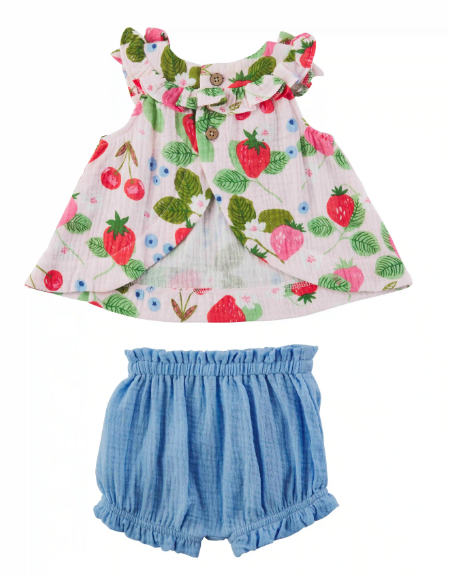 Mud Pie Berry Patch Pinafore Set 10590030