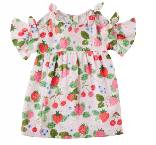 
            
                Load image into Gallery viewer, Mud Pie Berry Patch Bow Dress 15000125
            
        