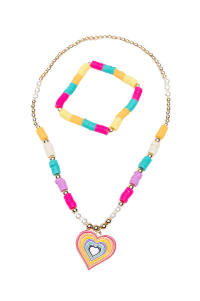 Great Pretenders Rainbow Love Necklace & Bracelet Set 86142