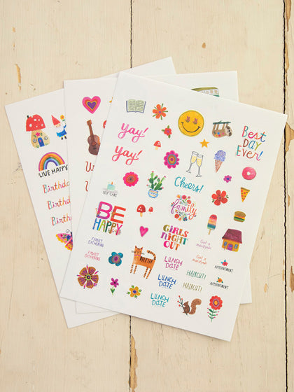 Natural Life Be Happy Sticker Sheets