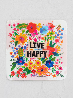 
            
                Load image into Gallery viewer, Natural Life Live Happy Vinyl Sticker
            
        