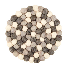 
            
                Load image into Gallery viewer, Mud Pie Gray Speckled Wool Felted Trivet 4200001S
            
        
