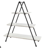 Mud Pie White Distressed Three Tier Wood Server *PICK UP ONLY*