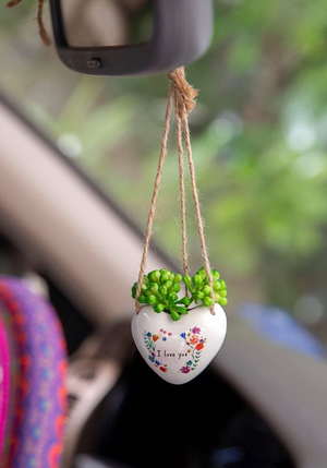 faux succulent car charm Natural Life Mini Hanging Faux Succulents – Urban Farmhouse