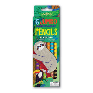 eeBoo 6 Jumbo Double Sided Pencils (2 Designs)