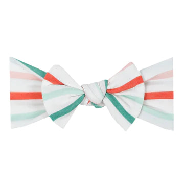Copper Pearl Tinsel Knit Headband Bow