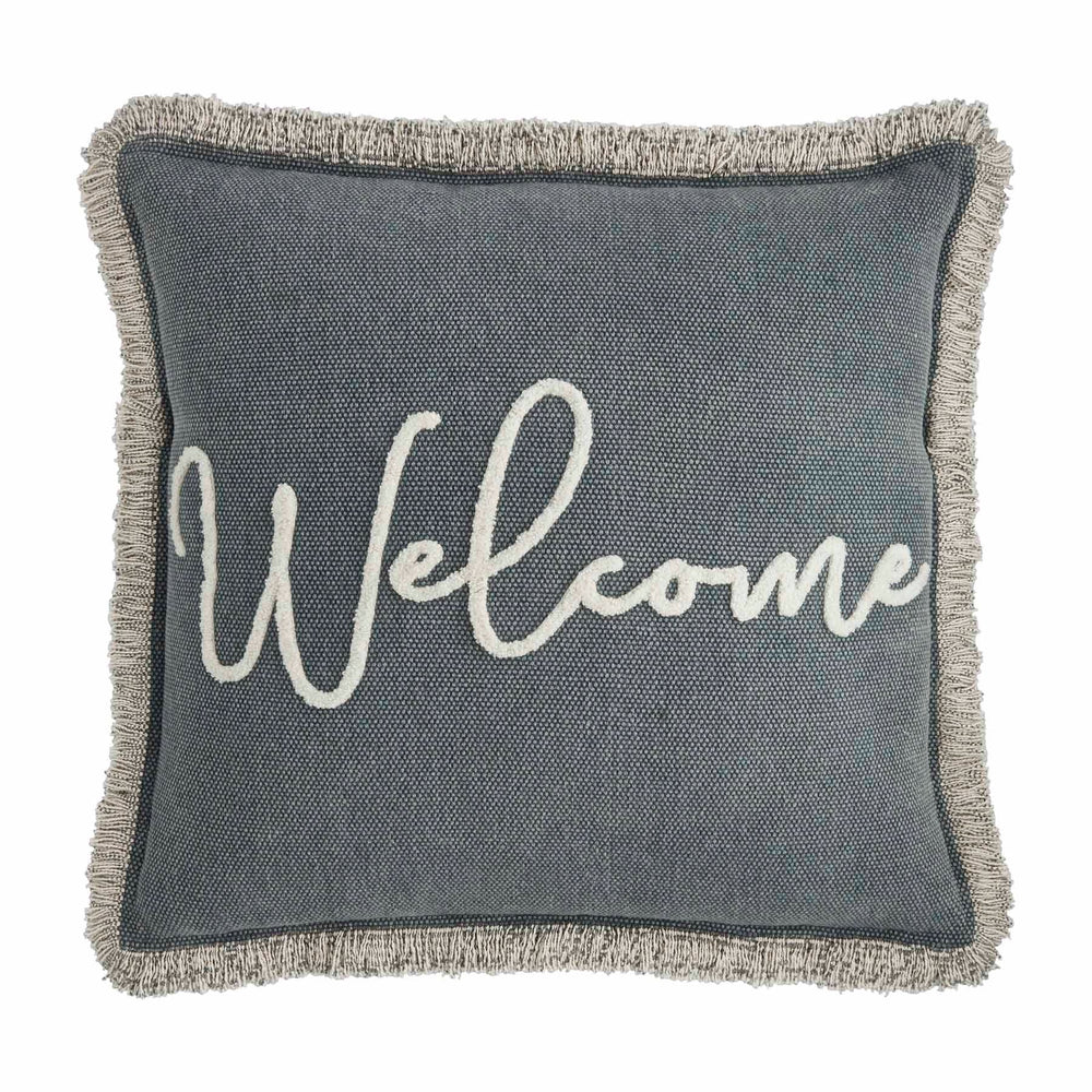 Mud Pie Welcome Boucle Dhurrie Pillow 41600547B