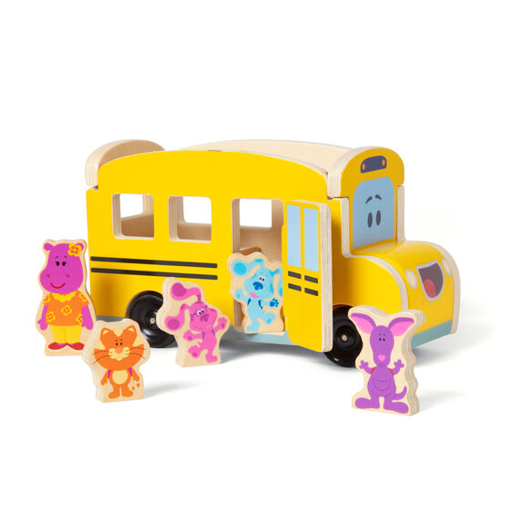 
            
                Load image into Gallery viewer, Melissa &amp;amp; Doug Blue&amp;#39;s Clues &amp;amp; You! Wooden Pull Back School Bus
            
        