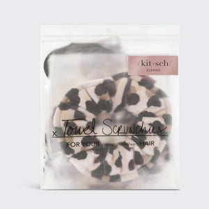 Kitsch Microfiber Towel Scrunchies-Leopard