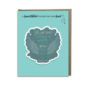 Command His Angels Sticker Greeting Card