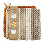 MudPie Taupe Crochet Pot Holder Set