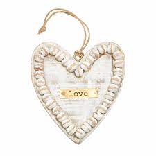 MudPie Heart Beaded Plaque Ornament