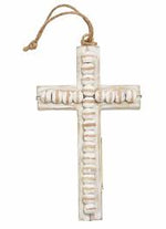 MudPie Cross Beaded Plaque Ornament