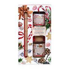 Michele Design Works Peppermint Home Fragrance Diffuser & Votive Candle Gift Set