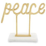 40030041P Mud Pie Peace Gold Sentiment Sitter *PICK UP ONLY*