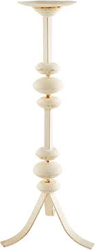 40960048S Mud Pie Small White Distressed Candle Stick