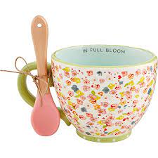 Mud Pie Bloom Floral Mug and Spoon Set 43500173