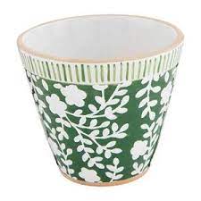 Mud Pie Green Floral Small Pot 40330075G