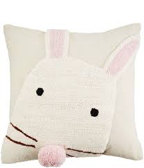 Mud Pie Bunny Face Hooked Pillow 41600604 *PICK UP ONLY*