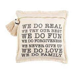 Mud Pie Family Rules Tassel Pillow