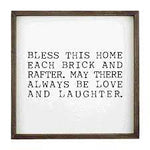 Mud Pie Bless this Home Framed Plaque 41280029 *PICK UP ONLY*
