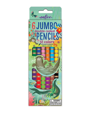 eeBoo 6 Jumbo Double Sided Pencils (2 Designs)