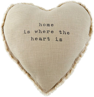 Mud Pie Heart Shaped Home is Where the Heart Is Pillow