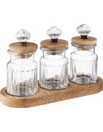Mud Pie Knob Glass Jar Set 40970008 *PICK UP ONLY*