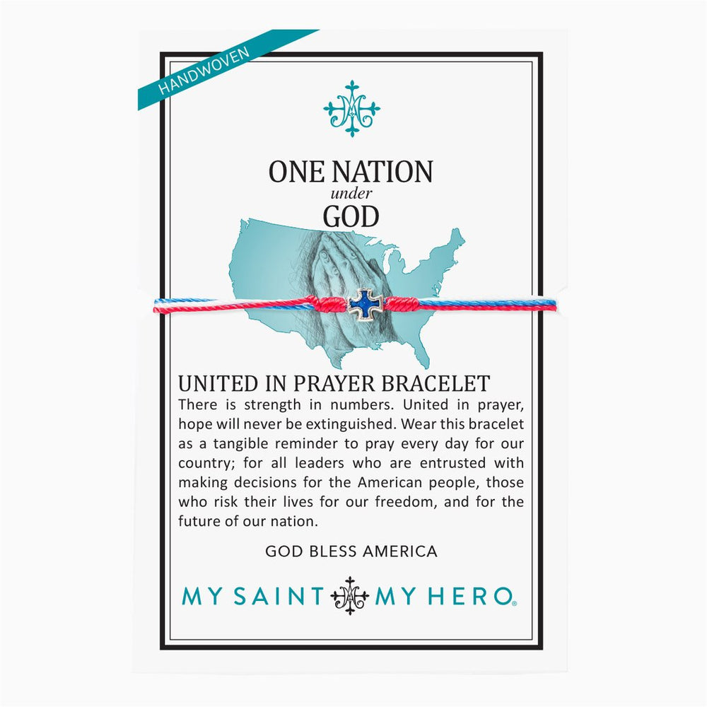 
            
                Load image into Gallery viewer, My Saint My Hero One Nation Under God Cord Bracelet
            
        