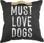 Mud Pie Must Love Jute Handle Pillow 41600676M