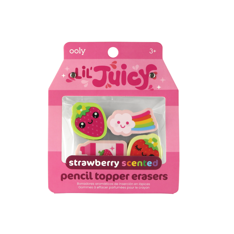 Strawberry Scented Pencil Topper Erasers (Set of 4)